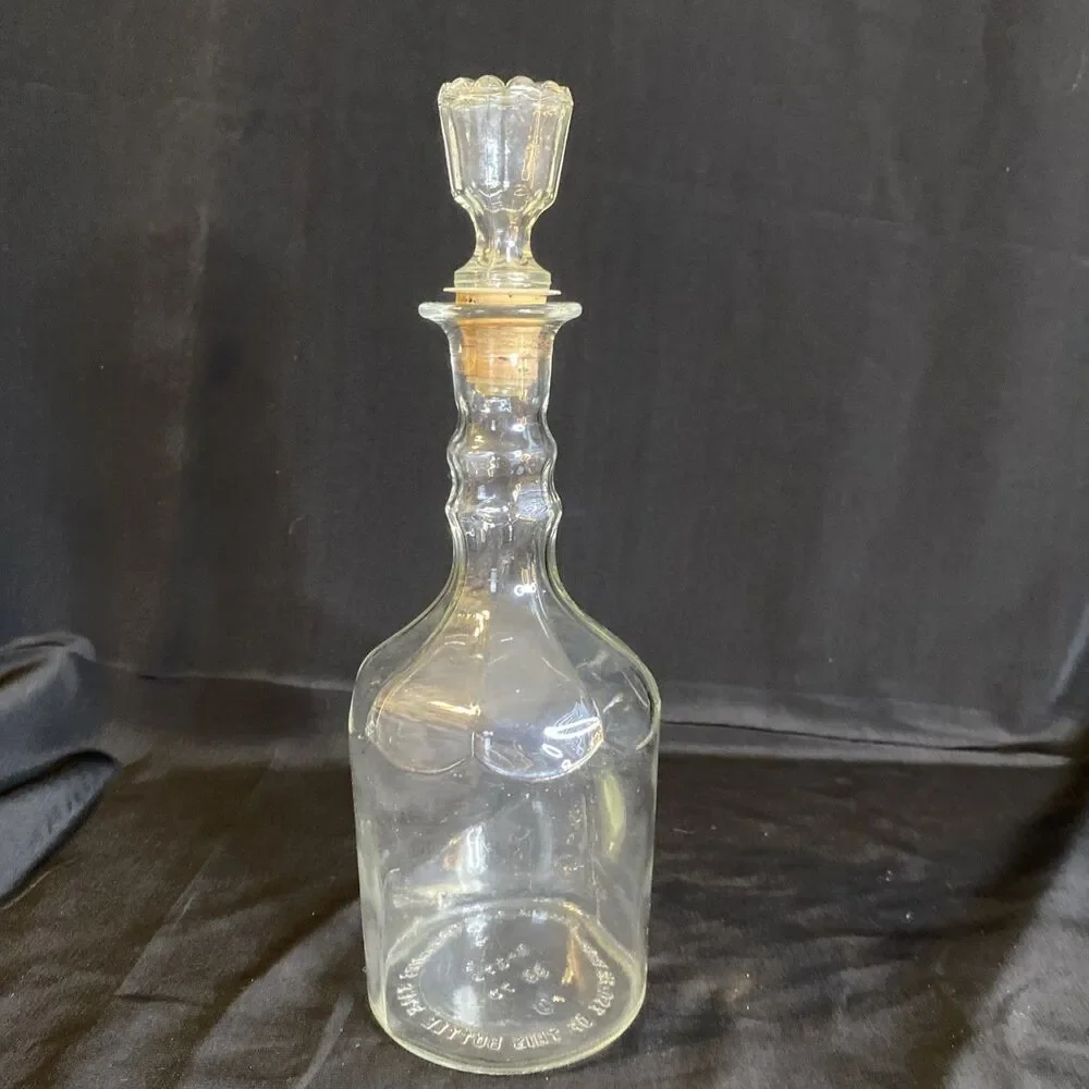 Vintage Prohibition Era Liquor Bottle Decanter Federal Law Prohibits Sale 12”